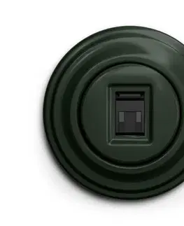Predlžovacie káble lap - Retro dátová zásuvka so zeleným rámčekom KA0061+KA0090