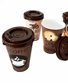 Kelímky, poháriky MAKRO - Pohár umelá hmota 400ml Coffee rôzne dekory