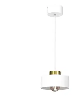 Svietidlá  Luster na lanku MARTI 1xE27/15W/230V biela/zlatá 9848