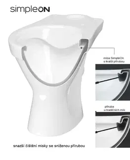 Záchody CERSANIT - WC KOMBI 698 CERSANIA II. SIMPLEON 010 3/6L+DUROPLAST SEDADLO SOFTCLOSE K11-2339