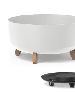 Kvetináče a truhlíky NABBI DGRL400L plastový kvetináč na nožičkách 37,9 cm biela