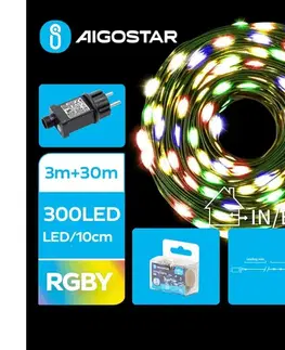 LED osvetlenie  B.V.  - LED vonkajší svetelný reťazec 300xLED/8 funkcií 33m IP44 viacfarebný B103031S3