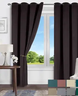 Závesy do spálne Záves na priechodkách VELVET 16 135x250 hnedá