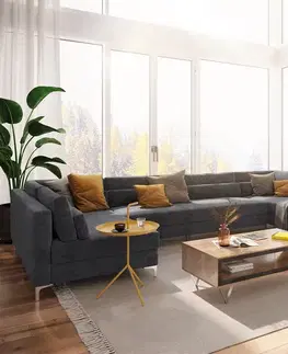 Sedacie súpravy XL DELIFE Pohovka v tvare U Elio XL 400x185 cm mikrovlákno grafitová