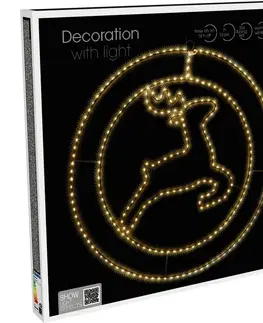 Vianočné dekorácie Vianočná závesná LED dekorácia Trinket Reindeer 257 LED, 52 cm