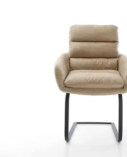 Jedálenské stoličky DELIFE Jedálenská stolička Abelia-Flex s opierkami mikrovlákno béžová vintage jedálenská stolička plochá čierna