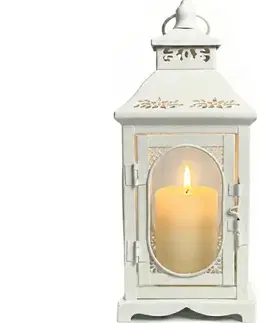 Taburetky Estilo Home Dekoratívna lucerna ROSEHILL 27,5 cm biela 5905623254654