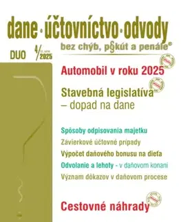 Dane, účtovníctvo Dane účtovníctvo odvody 4 2025 - Automobil v podnikaní - Kolektív autorov