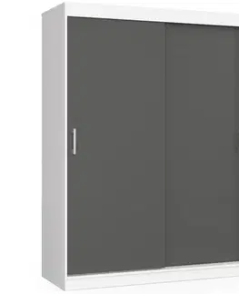 Šatníkové skrine Šatníková skriňa AIRI150, biela / grafit