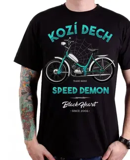 Pánske tričká Tričko BLACK HEART Kozí dych čierna - M
