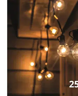 LED osvetlenie BRILAGI - LED vonkajšia dekoratívna reťaz GIRLANDA 25xE12 20m čierna IP44 teplá biela WO794-OEM2