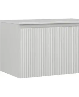 Kúpeľňový nábytok MEXEN/S - Rivel kúpeľňová skrinka pod umývadlo 80 cm s doskou, 1 šuplík, reliéf, šedá mat 91A20-08047-1-BFC62
