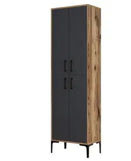 Šatňové skrine Viacúčelová skrinka Berlin A - Walnut, Anthracite