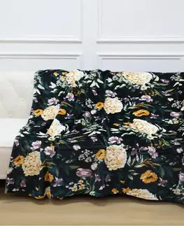 Ozdobné prikrývky Deka Ruža 170x220 cm tmavomodrá