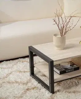 Konferenčné stolíky Konferenčný stolík Haldizen - Black, Travertine