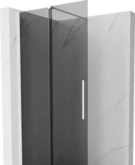 Sprchové dvere MEXEN/S - Velar Sprchová zástena posuvná Walk-in 90 x 200, grafit 8 mm, biela 871-090-000-43-20
