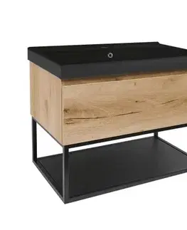 Kúpeľňový nábytok Kúpeľňová skrinka s umývadlom SAT B-Way 59x30x45 cm dub mat BWAY60OAKFU1B BWAY60OAKFU1B