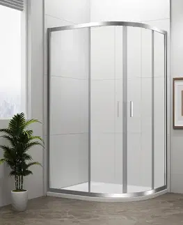 Sprchové dvere POLYSAN - EASY štvrťkruhová sprchová zástena 1000x800, L/R, číre sklo EL2915