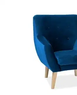 Kreslá NORDIK čalúnené kreslo, Bluvel 86/buk