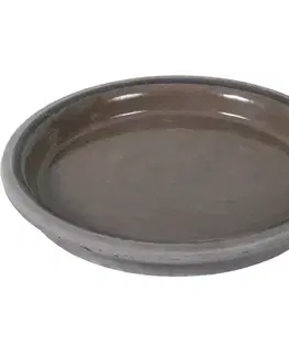 Záhrada Podmiska pod kvetináč DISKO keramická čadičový melír d28cm