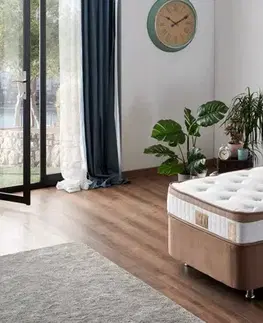 Postele Single Mattress, Base & Headboard Latte - Light Brown (120 x 200)