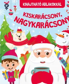 Leporelá, krabičky, puzzle knihy Kiskarácsony, nagykarácsony - Kihajtható ablakokkal
