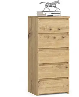 Komody a skrinky Vysoká komoda PATRIK40, dub Artisan