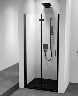 Sprchovacie kúty POLYSAN - ZOOM BLACK sprchové dvere do niky 800 lavé, číre sklo ZL4815BL-01