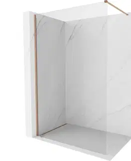 Sprchové dvere MEXEN/S - Kyoto-X Sprchová zástena WALK-IN 80 x 200, transparent 10 mm, meď kartáčovaná 800-080-101-65-00-X