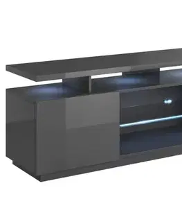 TV stolíky CAMA MEBLE Eva tv stolík grafit lesk