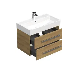 Kúpeľňový nábytok Kúpeľňová skrinka s umývadlom SAT Cube Way 80x47,5x46 cm dub Hickory CUBE46802DHSAT CUBE46802DHSAT