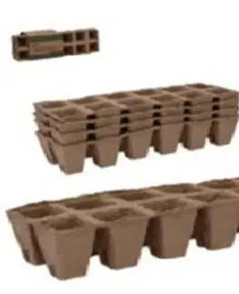 Kvetináče a truhlíky Kinekus Kvetináč rašelinový SADBOVAČ na 12 rastlín sada 4ks 27,5x9x5 cm
