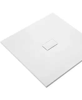 Vane CERANO - Sprchová vanička štvorcová FlexiCut - SMC/minerálny kompozit - upraviteľná - biela matná - 100x100x3 CER-666055