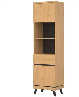 Vitríny a regály do obývačky Regál Ate At07 Dub/Čierna