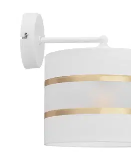 Svietidlá  Nástenná lampa HELEN 1xE27/15W/230V biela/zlatá KK-0801/1 WT+GO+MAT