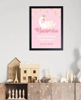 Obrazy do detskej izby Tabuľka pre dieťa s menom - Labutia kolekcia