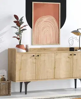 Komody a skrinky VINA komoda na nožičkách, dub Sapphire