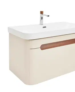 Kúpeľňový nábytok Kúpeľňová skrinka s umývadlom a batériou SAT Fusion 77,5x43x45 cm pieskovo béžová mat SATFUSION80BEUBA SATFUSION80BEUBA