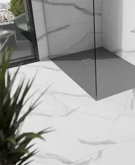 Vane MEXEN - Stone+ sprchová vanička obdĺžniková 100x70, sivý betón 44617010