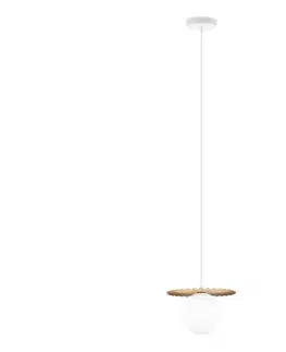 Svietidlá  Závesný luster SUNPLISS 1xG9/10W/230V, priemer 20 cm, zlatá/krémová W-KM 208080/1 SAND+GO