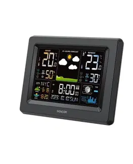 Meteostanice, teplomery a vlhkomery Sencor - Meteostanica s farebným LCD displejom 3xAA + 2xAA čierna 52000382