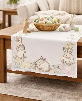 Obrusy Veľkonočný obrus Veľkonočná lúka 40x110cm TiaHome