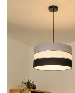 Svietidlá  Luster na lanku CORAL 1xE27/60W/230V čiernošedá 0614