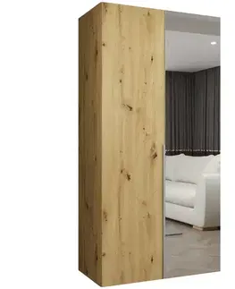 Šatníkové skrine Skriňa Alicante II 100 artisan strieborný