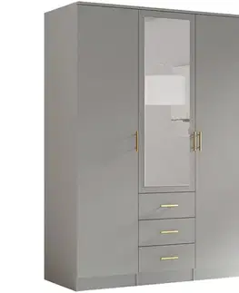 Šatníkové skrine Skriňa 3d Sivá