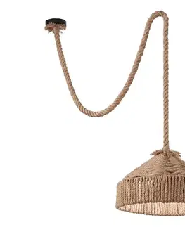 Svietidlá Ideal Lux - Luster na lanku CANAPA 1xE27/15W/230V pr. 41 cm hnedá 134833