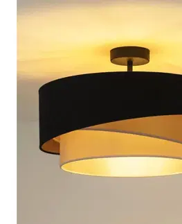 Svietidlá  - Prisadený luster KOBO 1xE27/15W/230V pr. 45 cm čierna/zlatá/krémová 606226