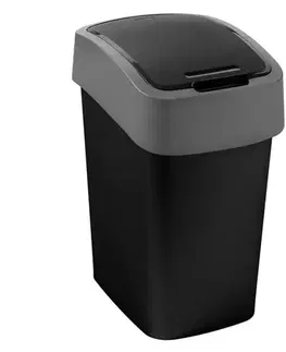 Plastové koše Odpadkový kôš 9l 229418 čierna/strieborná