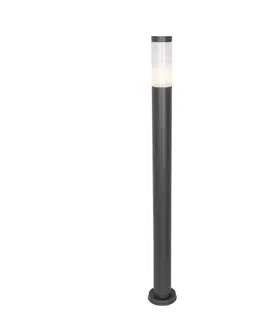 Zahradne stlpove lampy Moderná vonkajšia stĺpová lampa tmavosivá s opálom 110 cm IP44 - Rox
