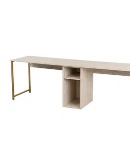 Konferenčné stolíky Pracovný stôl Twin Travertine and Gold